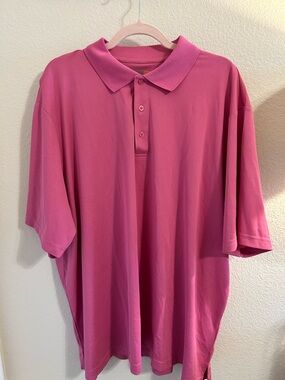 Men's Short-Sleeve Polo in Bright Pink